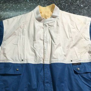 #55 Vintage Members Only Cafe Racer Bomber Mens XL Jacket Long Sleeve Blue White